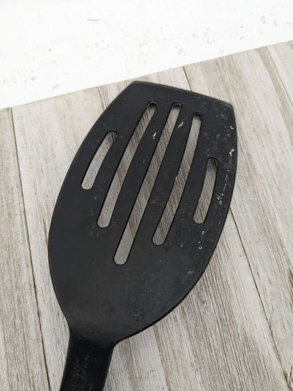 Pampered Chef #1 Black Slotted Nylon Plastic Spatula 2351 Turner 13”